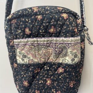 Vera Bradley Black and Pink Floral Crossbody Bag